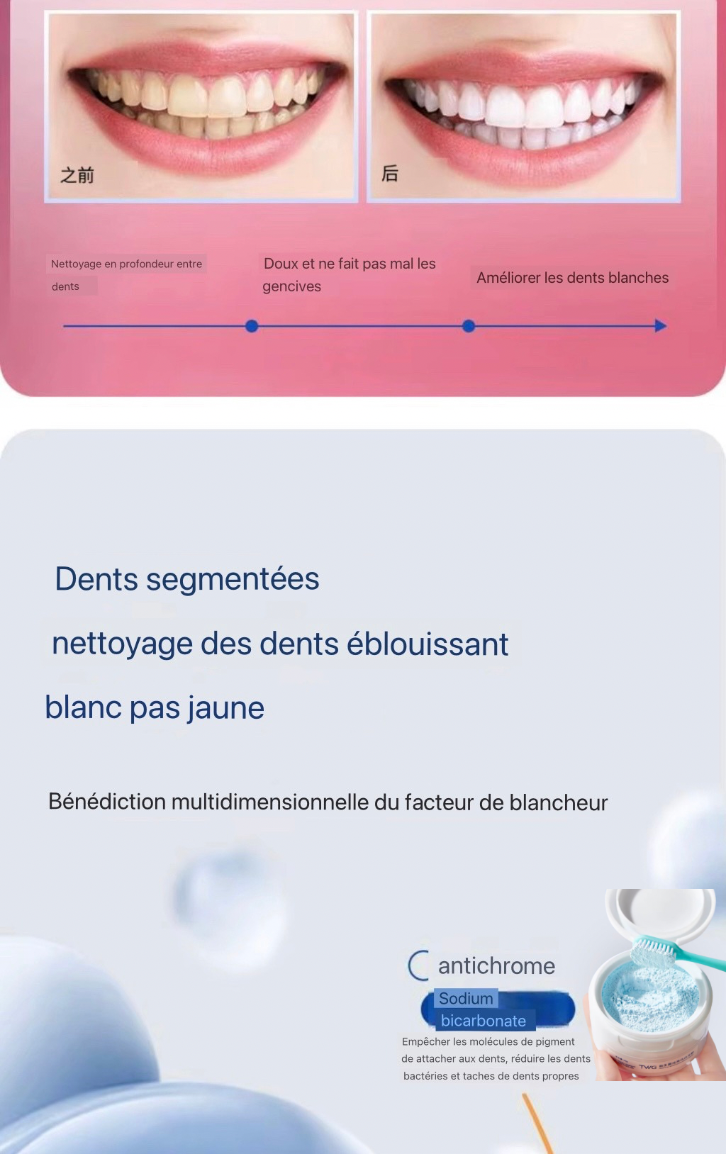 Dentifrice probiotique blanchissant dentaire efficace